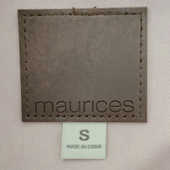 Maurices Pink Denim Belted Trench Cotton Blend Jean Jacket with Pockets NEW - Picture 10 of 14